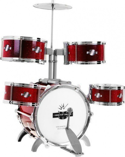 Set daullesh lodër Drum Set 9008E 1, 5 daulle, me stol, i kuq metalik