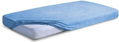 Чаршаф со ластик Matex Premium Terry, 60x120 cm, фротир, светло сина