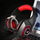 Kufje gaming HunterSpider V01, me mikrofon, me drita LED, t'kuqe
