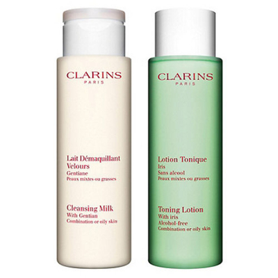 Set Clarins, qumësht pastrimi 400 ml dhe losion tonifikues 400 ml