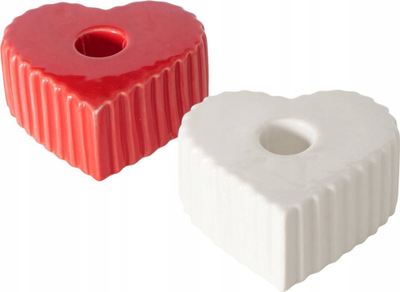 Mbajtëse qirinjsh Boltze Home Anima, qeramike, 4 x 9 cm, e kuqe