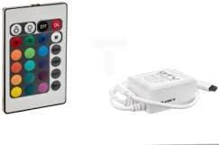 Kontroller LED RGB GTV Mini, 12/24V DC, me telekomandë, i bardhë