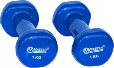 Hantela vinili Master Sport, set 2x1kg, blu