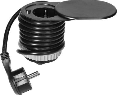 Prizë për mobilje me USB, Ø6cm, e zezë