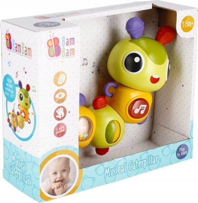 Lodër muzikore BAM BAM Caterpillar 481795, me drita edhe melodi, shumëngjyrëshe