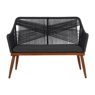 Sofa alumini bambu-look me litar gri 122×60×89 cm (HM5550.01), gri