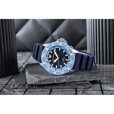 Часовник Emporio Armani AR11785 World Explorer, 42mm, соларен, син