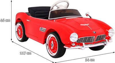 Makine elektrike BMW 507 Retro, për kalamaj 3+, me telekomandë, e kuqe