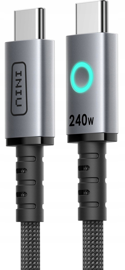 Kabllo USB INIU Michelin C12 P1, USB C në USB C, 240W, i zi