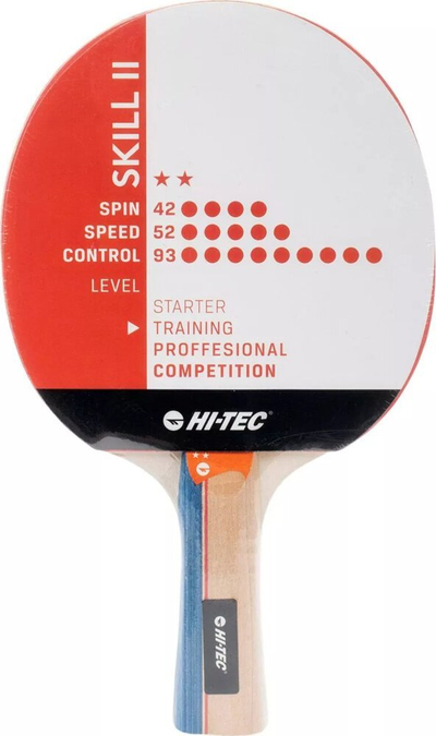 Raketë tenisi tavoline Hi-Tec Skill II 92800438374, sfungjer 1.8 mm, dorezë konkave, shumëngjyrëshe