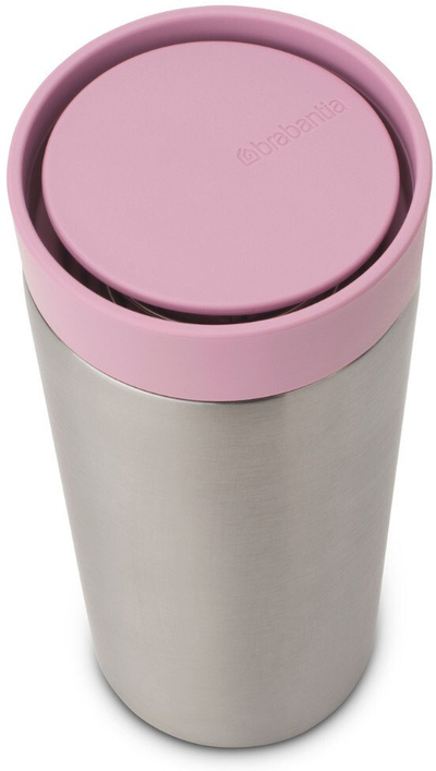 Gota termike Brabantia Make & Take, 360 ml, çeliku inoks, rozë lilac