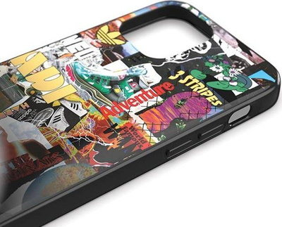 Kapotë telefoni Adidas Graphics Case për iPhone 12 / 12 Pro, print grafik me shumë ngjyra, kornizë e zezë