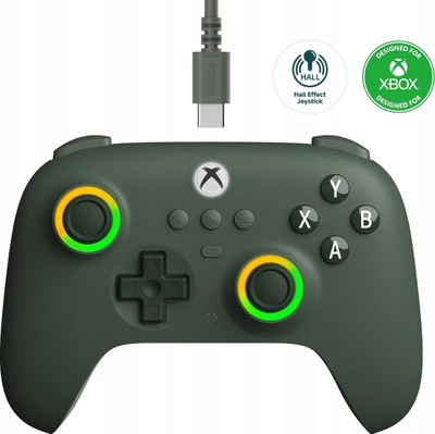 Гејмпад 8BitDo Ultimate C за Иксбокс, со кабел, РГБ, Виндоус 10/11, зелен