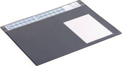 Mbështetëse tavoline Durable Clear Overlay, me kalendar, 65x52 cm, gri e errët