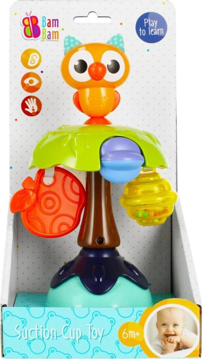 Lodër edukative BamBam Owl with Suction Cup, me kupë thithëse, për foshnje 0-24 muaj