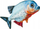 Jastëk Gaby Red Bellied Piranha Blue 47 cm
