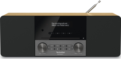 Radio CD TechniSat DIGITRADIO 3, DAB+, Bluetooth, ngjyrë e zezë me dru