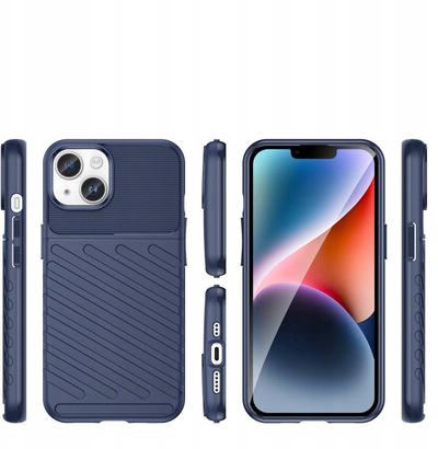 Futrollë telefoni Hurtel Thunder Case për iPhone 14 Plus, TPU, mbrojtëse e fortë, blu