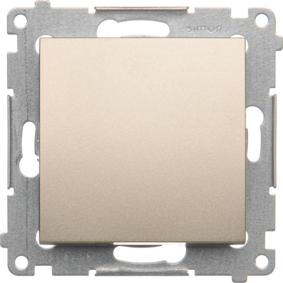 Çelës shkallor dy-drejtimësh Simon 54 DW8.01/44, 10AX 250V, IP20/IP44, ari mat metalik