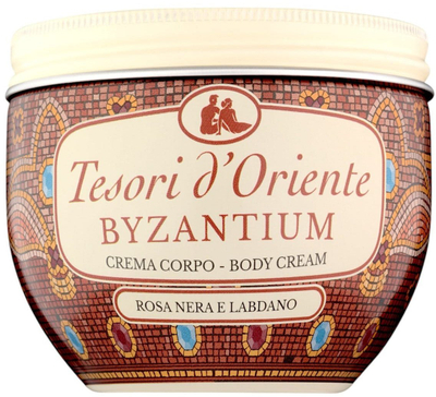Krem trupi Tesori d'Oriente Byzantium, për lëkurë të hidratuar, me aromë trëndafil i zi dhe labdanum