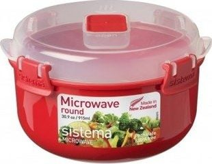 Enë për mikrovalë Sistema Round Microwave Bowl, 915 ml, plastike pa BPA, e kuqe