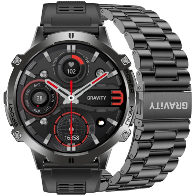 Ore inteligjente Gravity GT42 1, me ekran 1.73" AMOLED, IP67, e zezë