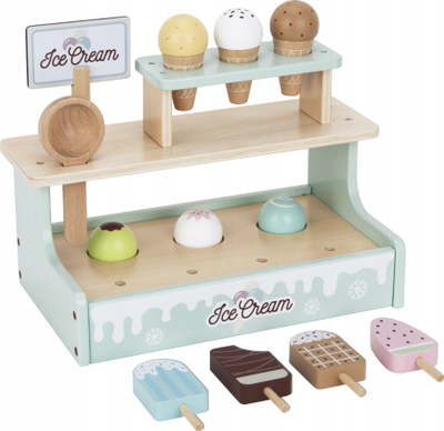 Set loje akulloreje Tooky Toy Ice Cream Shop, prej druri, për kalamaj 3+