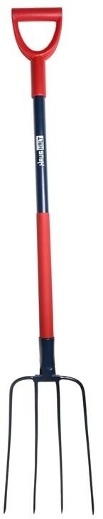 Pirun kopshti Bosch METAL FORK ERG COMPOSTING, 4 dhëmbë, dorezë ergonomike, i kuq i kaltër