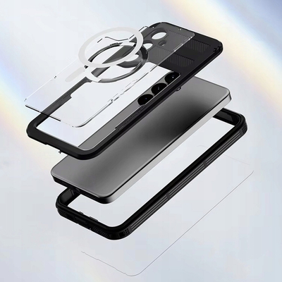 Kuti mbrojtëse IP68 për Samsung Galaxy S24 Ultra, 360°, me rrip, e zezë