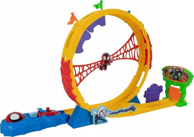 Pistë gare Marvel Spidey Amazing Friends Super Loop Track, 71 cm, makinë Spider Man, shumëngjyrëshe