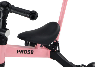 Трицикл за деца PRO50 Tricycle With Push Handle, метален, со рачка за туркање, розов