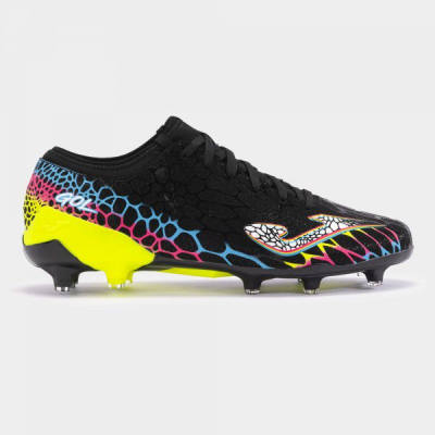 Këpucë futbolli Joma Gol 2401, për fusha të forta, për burra, të zeza me të verdhë fluor