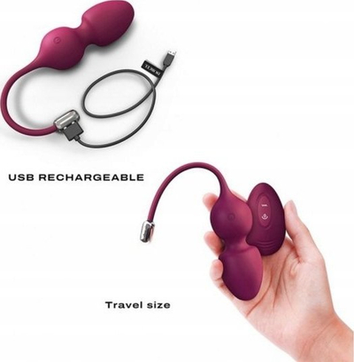 Toptha Kegel Dorcel Love Balls Plum, përforcim i muskujve të pelvisit, ngjyrë lejla e errët