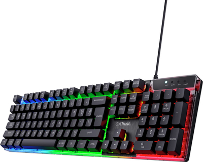 Tastierë gaming Trust GXT 835 Azor, layout anglisht, drita RGB, e zezë