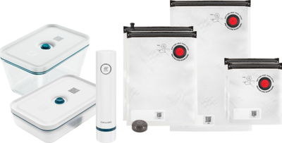 Set vakum ZWILLING Fresh & Save, 8 copë, enë qelqi L, i bardhë