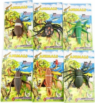 Lodër insekte elastike MIX, silikon, 9-12cm, shumëngjyrëshe