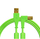 Kabllo USB DJ TECHTOOLS Chroma Cable, 1.5m, me kënd, jeshile