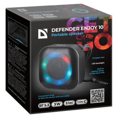 Altoparlant Bluetooth Defender Enjoy 10, 3W, LED, i zi