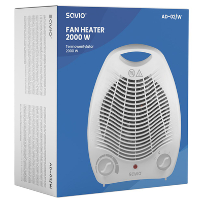 Ngrohës ventilator Savio AD-02 W, 2000W, 2 nivele, i bardhë