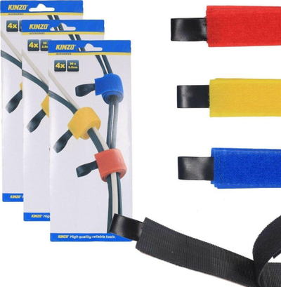 Rripa për me lidh kabllot Kinzo, set me 4 copë, 36 cm, shumëngjyrësh