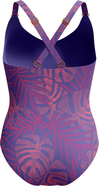 Kостим за капење Speedo Womens Shaping V Neck, моделирачки ефект, розово портокалова