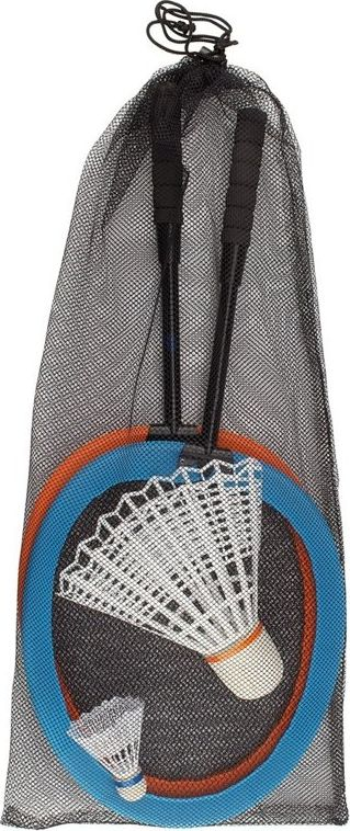 Set badminton Get &amp; Go XXL, 2 reketë, shatlla plastike, portokalli dhe blu