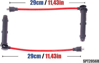 Kabllo ndezjeje PowerTEC Ignition Leads, 8 mm, për motor 1.4–1.8L, e kuqe