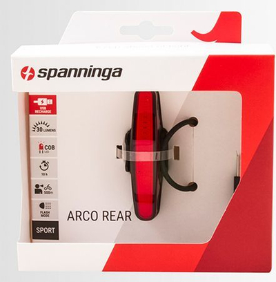 Spanninga Arco USB Задно Светло, Црно