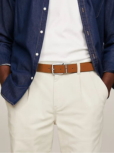 Rrip lëkure për meshkuj Tommy Hilfiger, i kaltër/kaftë