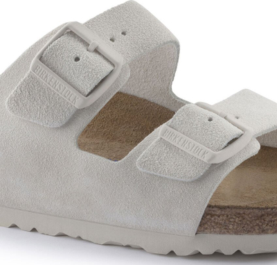 Sandale Birkenstock Arizona Slides për burra, me zdruk prej zhamsh, krem, nr. 45 EU