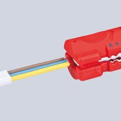 Vegël zhveshëse për kabllo Knipex 1664125SB, për kabllo të sheshta dhe të rrumbullakëta, plastike