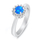 Unazë argjendi Brilio Silver RI110WB, opal sintetik blu, zirkonë transparentë