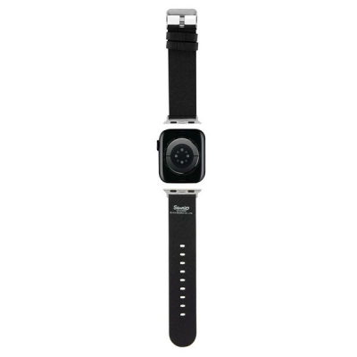 Rrip ore Apple Watch Hello Kitty, 38/40mm, lëkurë vegane, i zi