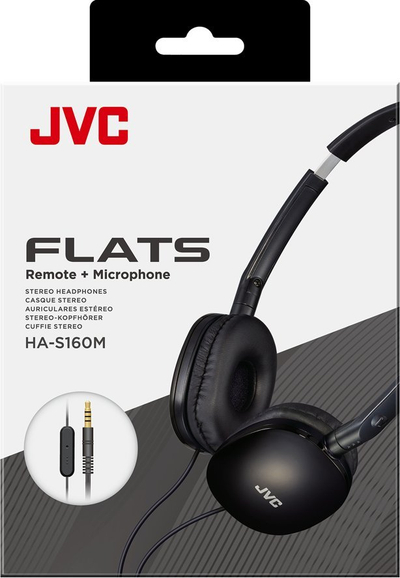 Kufje me kabllo JVC HA-S160M, mbi vesh, me mikrofon, të zeza